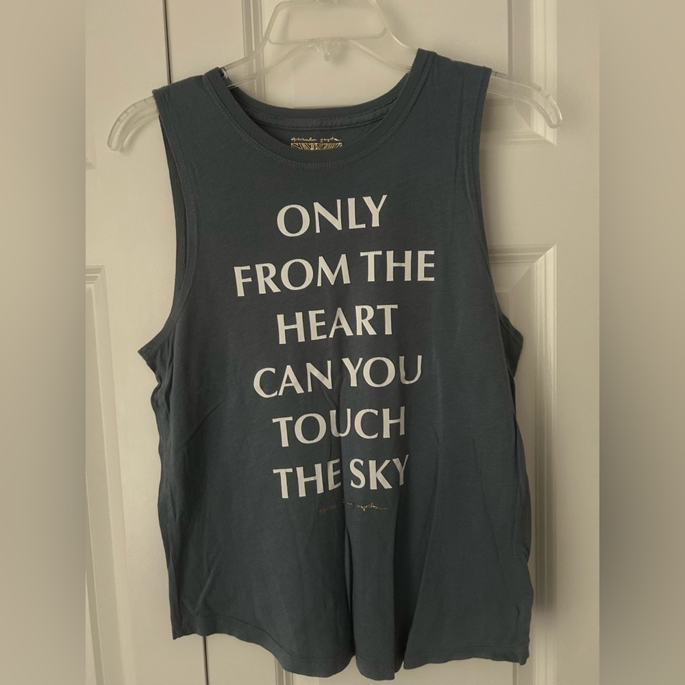 Spiritual Gangster blue muscle tee / sleeveless t-shirt size S NWOT!